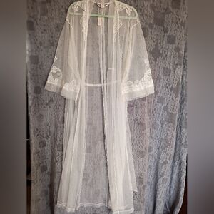 Vintage Victoria's Secret Sheer Ivory Lace Robe